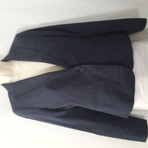 Banana Republic Women Navy Classic Fit Blazer Jacket Size O Trendy Wool